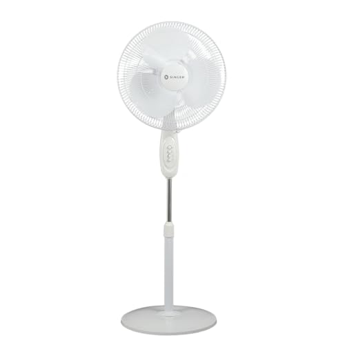 Image of SINGER Brissa 31 High Air Delivery Pedestal Fan | 60W Power Saving | 100% Copper Motor | 75 CMM Air Flow | Silent Operation | Adjustable Height | 2 Years Warranty | ISI Certified