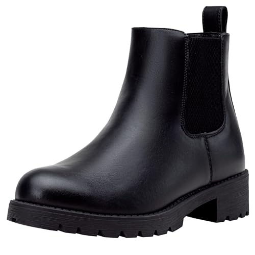 VEPOSE Vepose Women's Chelsea Ankle Boots Pull-On Low Heel Booties 9607