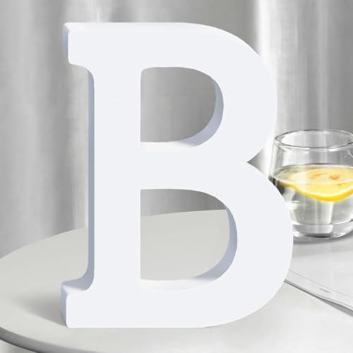 White Wooden Letters 12 Inch for Wall Decor,Large Unfinished Wood Letters for Home,Wooden Alphabet Letters for Crafts,Standing Garden Board or Room Name Signs DIY Carft (B)