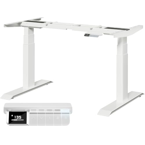 MAIDeSITe T2 Pro Max Elektrisch Höhenverstellbarer Schreibtisch Gestell, 135 cm Höhenverstellbar Tischgestell Dualmotor Traglast 180KG mit Piano-Master-Steuerungssystem und Kollisionsschutz Funktion