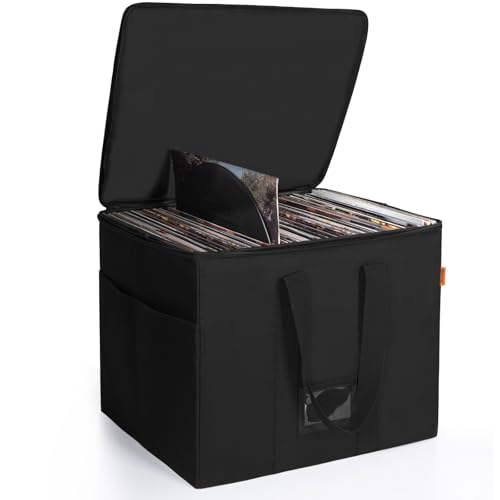 IBVIVIC Maletín para discos LPs, maletín para discos de vinilo, m...