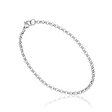 ブレスレット メンズ レディース つけっぱなし ステンレス あずきチェーン チェーンブレスレット シルバー 3mm 17cm チェーン 鎖 細め シンプル (17cm, シルバー3mm(D))