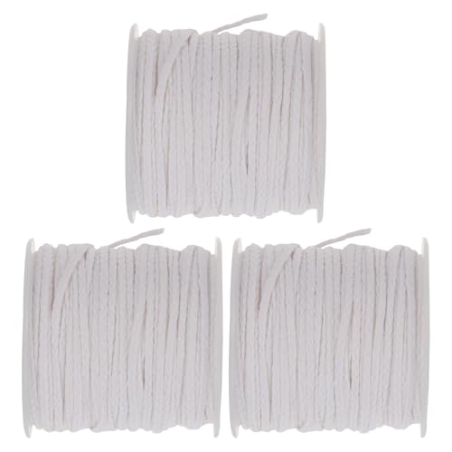 Amosfun 3 rollos pabilos trenzados de algodón 61 m para velas