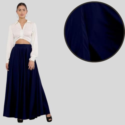 Image of Women's American Crepe Blooming Flared Long for Traditional Stitched A-line Flare Skirt for Girls with 12 Meter Flare 40inch Height