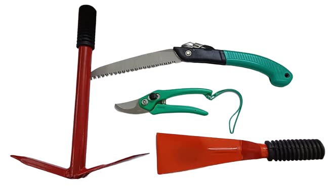 B K Jagan & CO Gardening Tool kit(Trowel/Khurpa, Gardening Scissor, Folding Pruning Cutter, Garden Hoe with Prong)