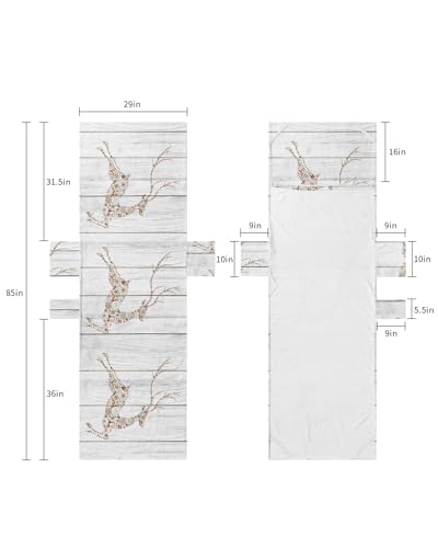 Christmas Elk Beach Lounge Chair Towel Cover, Soft Chaise Lounge Towel with Side Pockets Patio Pool Chairs Cover for Beach/Pool Sunbathing 29x85 Vintage Wooden Xmas Deer Gifts Botanical