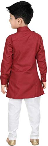 Image of Oner Boys Ethnic wear Kurta Pajama Dress Set (N-101) (Red, 2-3 Years)