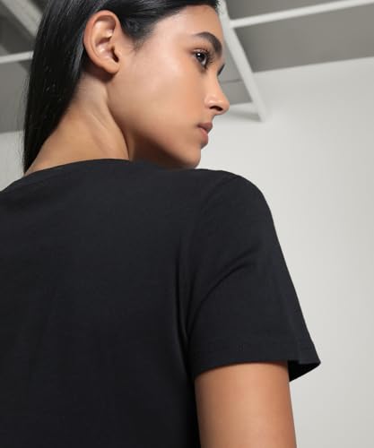 Image of Puma Women Cotton Letter Print Regular Fit Tees