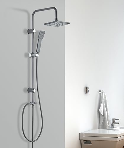 VEREG Duschsäule/Duschpaneel Fine shower Nakia in matt dunkelgrau inklusive Kopf- und Handbrause