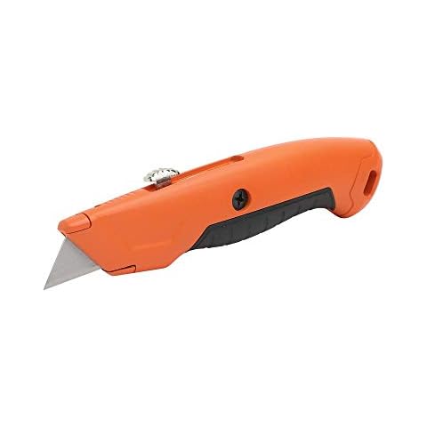 HDX 377 784 x10 Retractable Utility Knife with Rubber Handle and 3 Position Locking Blade, Metal Cover