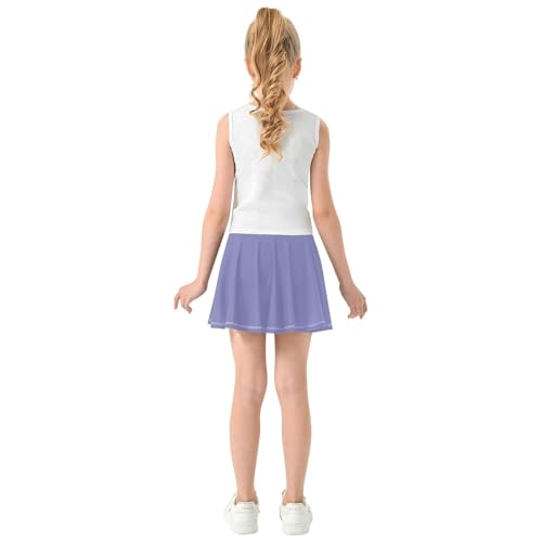 Girls Tennis Skirts with Built-in Shorts Flowy Girl Golf Skirt Youth Pleated Skirt with Pockets4
