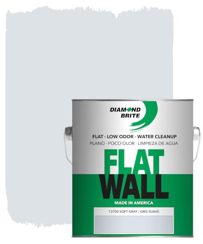 Diamond Brite Flat Latex Paint, Soft Gray, 1 Gallon, 12700-1