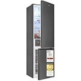 Exquisit Kühl-Gefrierkombination 378 l No Frost | Energieklasse C | leise 37 dB | digitale Temperaturanzeige | Kühl- & Gefrierteil separat regelbar | KGC5380-115-NF-040C inoxlook-az