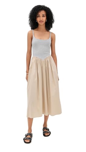 LE BOP Women's Alix Mixed Fabric Tank Dress