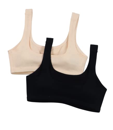 Hanes Girls' Pointelle Square Neck Crop 2 Pack2