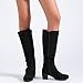 Ruiee Knee High Boots for Women Chunky Heel Casual Comfort Pointed Toe Boot Womens Fashion Fall Winter Knee-High Boots. 230304 Black MF Size9.5