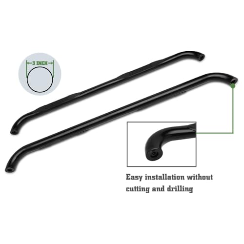 2 estribos redondos negros para Chevy Colorado 2004-2012 miniatura 4