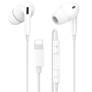 iPhone Headphones Wired,[MFi Certified] Wired In-Ear Earphones,Built-in Microphone and Volume Control,Lightning Headphones Compatible with iPhone 14/14 Pro/14 Plus/13/12/11/XR/XS/X/8/7/SE