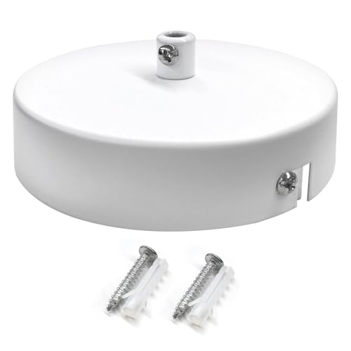 Unikeen Rosace Plafond, Cache Fil Pour Lustre H25mm X⌀ 100mm Pavillon Luminaire Auvent de Plafond Pavillon Luminaire pour Plafonnier Salon Couloir Lustre de Cuisine...