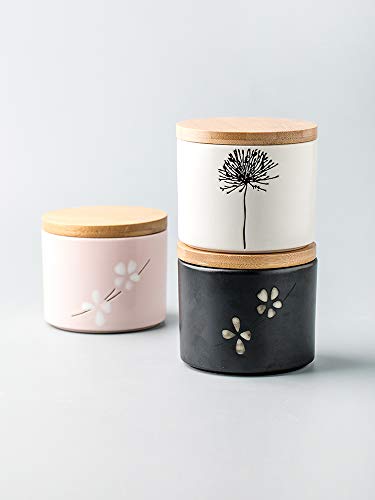 Mathew O Ceramic Retro Flower Sugar Bowl Spice Jar Storage Pot With Wooden Lid thumb #6