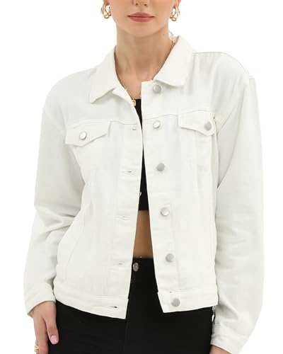 Argstar Denim Jacket for Women Button Up Long Sleeve with Pockets (Available in Inner Pockets)