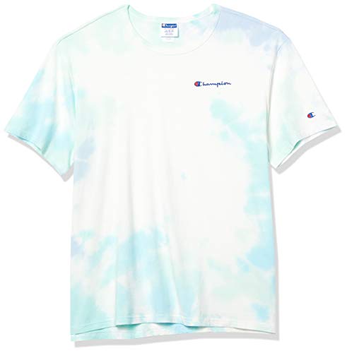 Champion LIFE Men's Heritage Short Sleeve Tee, Cloud Dye Frost Blue/Iced Green Tea/Light Sea Green, Large