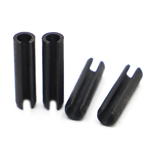 溝付きスプリングロールピン 、 黒鋼弾性コッター円筒形位置決め張力(45mm,M5 10pcs)