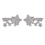 Brillantes circonitas cristales estrella y meteoritos decoración para Freeclip 1 2 clips de oreja combina estilos y comodidad, decoración de orejas para ocasiones especiales