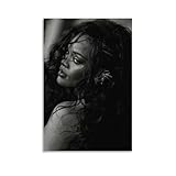HWUEWQLERJI Rihanna Poster mural vintage dcoratif sur toile pour salon, chambre  coucher, 30 x 45 cm, sans cadre