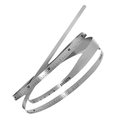 Règle de circonférence, règle en acier inoxydable - Diamètre extérieur - Règle flexible de diamètre extérieur - Valeur de graduation de 0,02 mm - Pour arbres, pneus, tuyaux (50-300 mm)