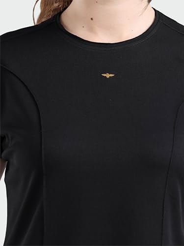 Image of STELLERS Womens Spiumo Cotton Solid Crew Neck T-Shirt Regular Fit | Odour Resistant | Quick Dry | Stretchable | Lightweight