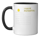 I Have Potential Stem Physics Pun Funny Science Humor Ceramic Mug, Black/White