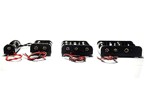 S P AA Battery Case Holder with Lead Wire Bundle, 4 Pcs DIY Battery Storage Boxes, 1 Slots, 2 Slots, 3 Slots, 4 Slots in Parallel Black Plastic Batteries Case with Pin-picture-10