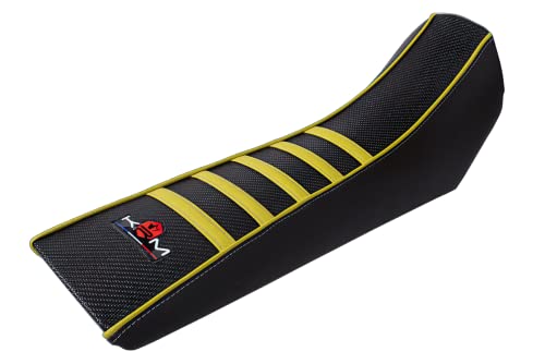 Housse de siège KRM jaune haute finition pour moto Derbi Senda