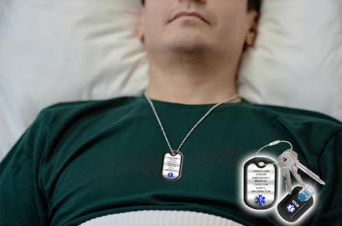 Black Informer Lite Medical Alert Dog Tag. Includes: 2GB USB, Pre-Engraved Stainless-Steel Dog Tag, 27" Chain and Key Ring Wire Rope. Complimentary Access PHR (Personal Health Record)