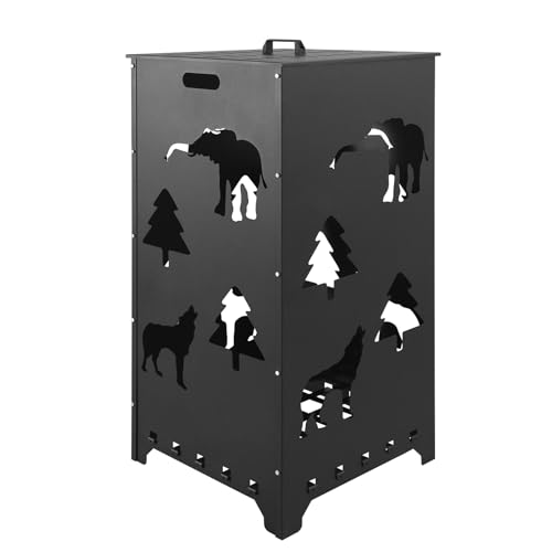 Kodom BURN BARREL 22X22X45 Inch Burn Cage Carbon Steel Burn Drum Garden Waste Cage Incinerator Barrel With Handle For Paper Leaf Trash Wood Backyard Bonfire thumb #5