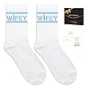 Bride Gifts with Wifey Socks in White Blue, Bride To Be Gifts, Bachelorette Decorations, Wedding Day Socks