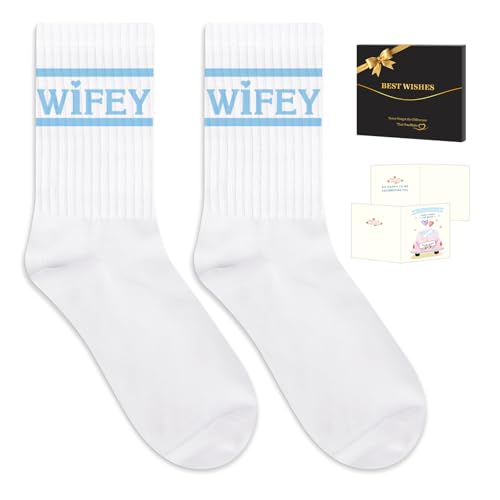 Image of Juesly Bride Gifts with Bride Socks,Wifey Socks as Bachelorette Gifts for Bride,Gifts for Wife
