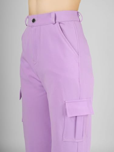 Image of Women's Cargo Pants High Waisted Baggy Wide Leg Cargo Trousers Casual Loose Fit 4 Pocket Utility Streetwear Fashion Work Bottoms, White Black Pink Lavender Beige Brown