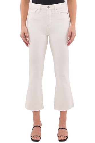 RFM Mia High Rise Bootcut Fit Cropped Frayed Hem Jeans with Built-in Tummy Control Premium Stretc Denim (Available in Plus)