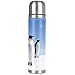 Penguins of the Antartic Glacier, borraccia in acciaio inox a tenuta stagna, thermos per bevande calde e fredde, 500 ml, per ufficio, scuola, viaggio