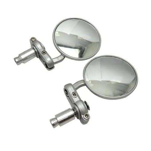 Rétroviseurs Latéraux Moto 1 Paire De Rétroviseurs Latéraux De Moto, Bout De Guidon Rond Universel De 7/8 Pouces InversantRétroviseur(Silver)
