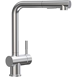 Fregadero Can CECIPA X207S Grifo Extraible con Ducha, Grifos Cocina Fregadero Caño Alto, Grifo Giratorio 360 °, Grifos con 2 Modos de Rociador, Acero Inoxidable SUS304