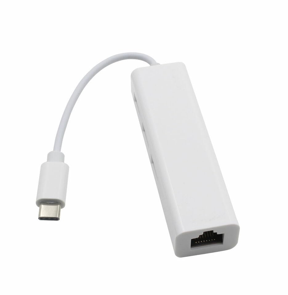 3-Port Type-C to RJ45 Gigabit Network Card Adapter Hub USB Fit for Windows XP 7 8