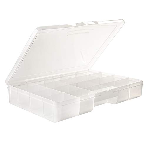 Darice 10770 Organizer Deluxe Box Bead 20Comp Bulk Clear