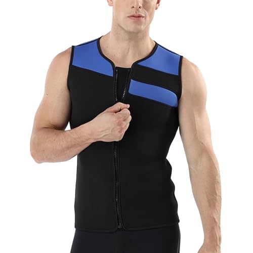 Camiseta sin mangas de neopreno para hombre, chaleco cálido para surf 3mm, ideal para natación, buceo y surf (B_Grande) miniatura 1