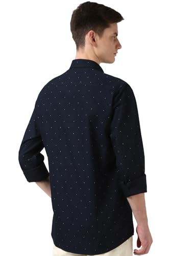 Image of Peter England Men's Cotton Slim Fit Print Shirt