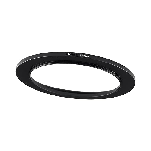 Image of 62mm to 77mm Step-up Adapter Rings Filter Adapter Black Metal Step Down Filter Ring Adapter Compatible with All Brand UV CPL ND Camera Lens Filter Stepping Rings (62mm-77mm)