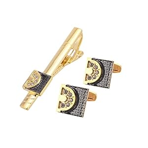 QZH Gouden stropdas clip manchetknopen pak prachtig pak mouw nagel kraag clip jurk heren kleding accessoires