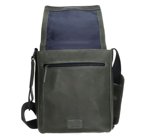 Bolso bandolera de cuero para hombre Leonhard Heyden Den Haag 6757 verde oliva oscuro 6
